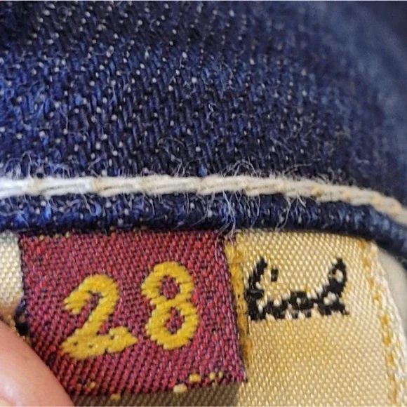 7 For All Mankind Womens Dojo Blue Denim Low Rise Flare Jeans Size 28 - Picture 15 of 16